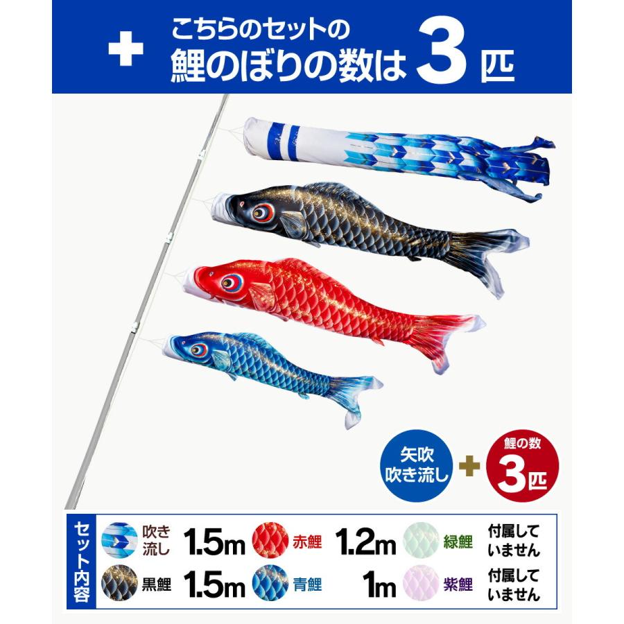 ぷりふあ 鯉のぼり ベランダ用 こいのぼり ASTRO 星空鯉 1.5m 6点