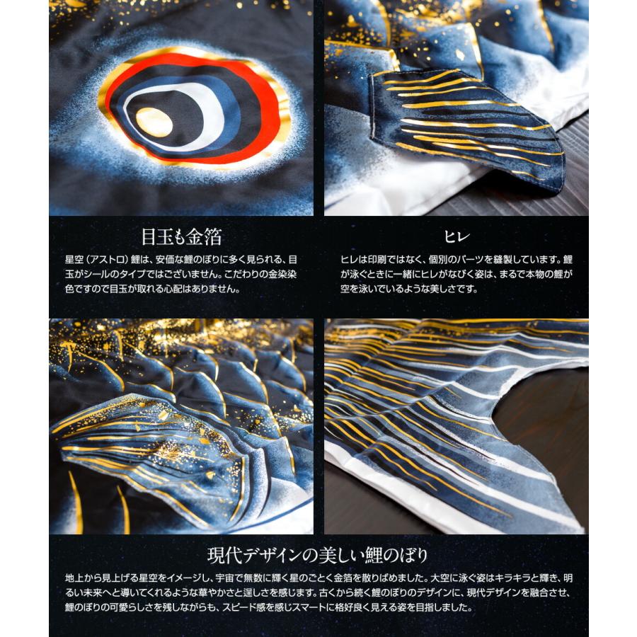 鯉のぼり ベランダ用 こいのぼり ASTRO 星空鯉 1.5m 6点セット 万能取付金具付属 ベランダ スタンダードセットの画像