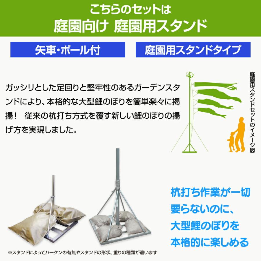 鯉のぼり 庭用 こいのぼり 旭天竜 彩風 3m 7点セット 庭園 ポール付属 ガーデンスタンドセット_1