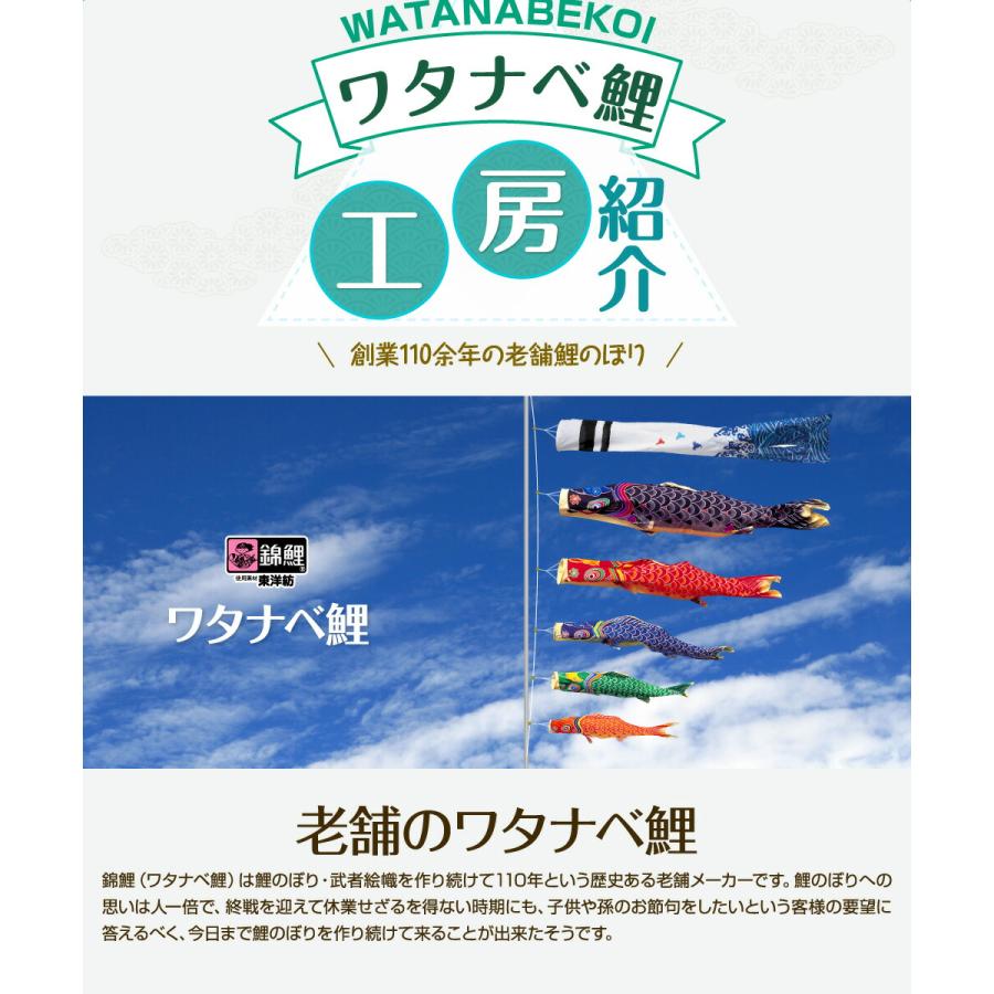 鯉のぼり 庭用 こいのぼり 綾錦鯉 4m 6点セット 庭園 大型セット ポール 別売｜prefer｜04