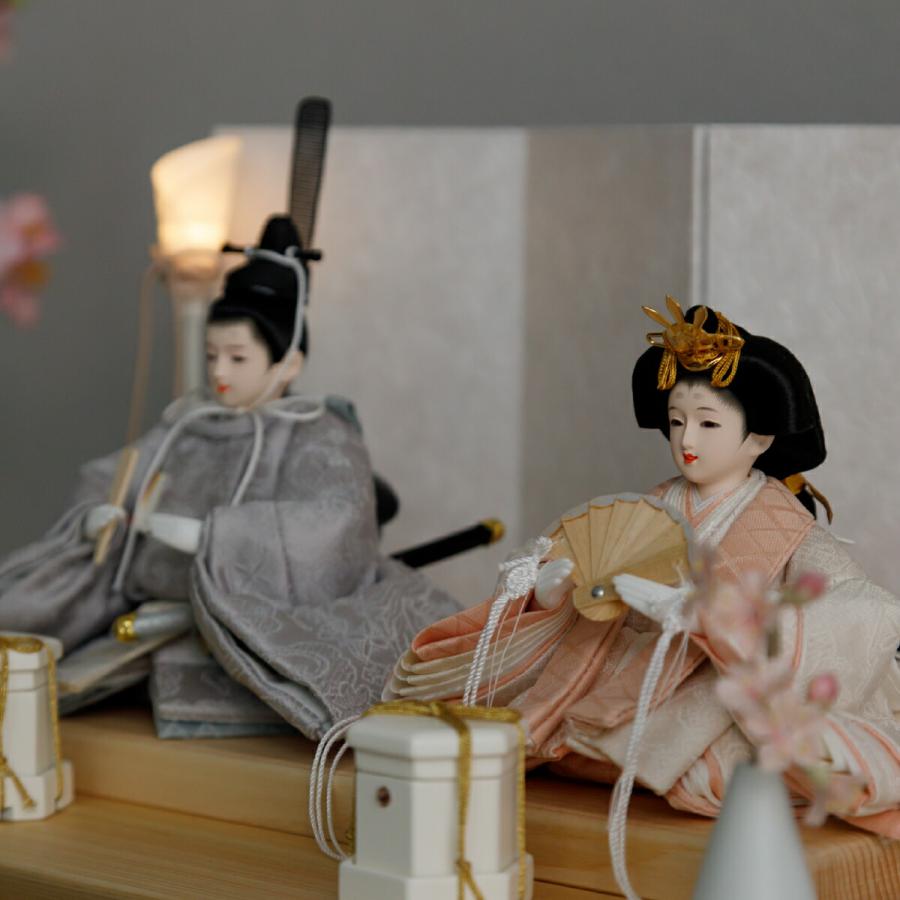 ぷりふあ 雛人形 コンパクト 親王 高級 雛 PREFER CLASSIC 檜台 お道具