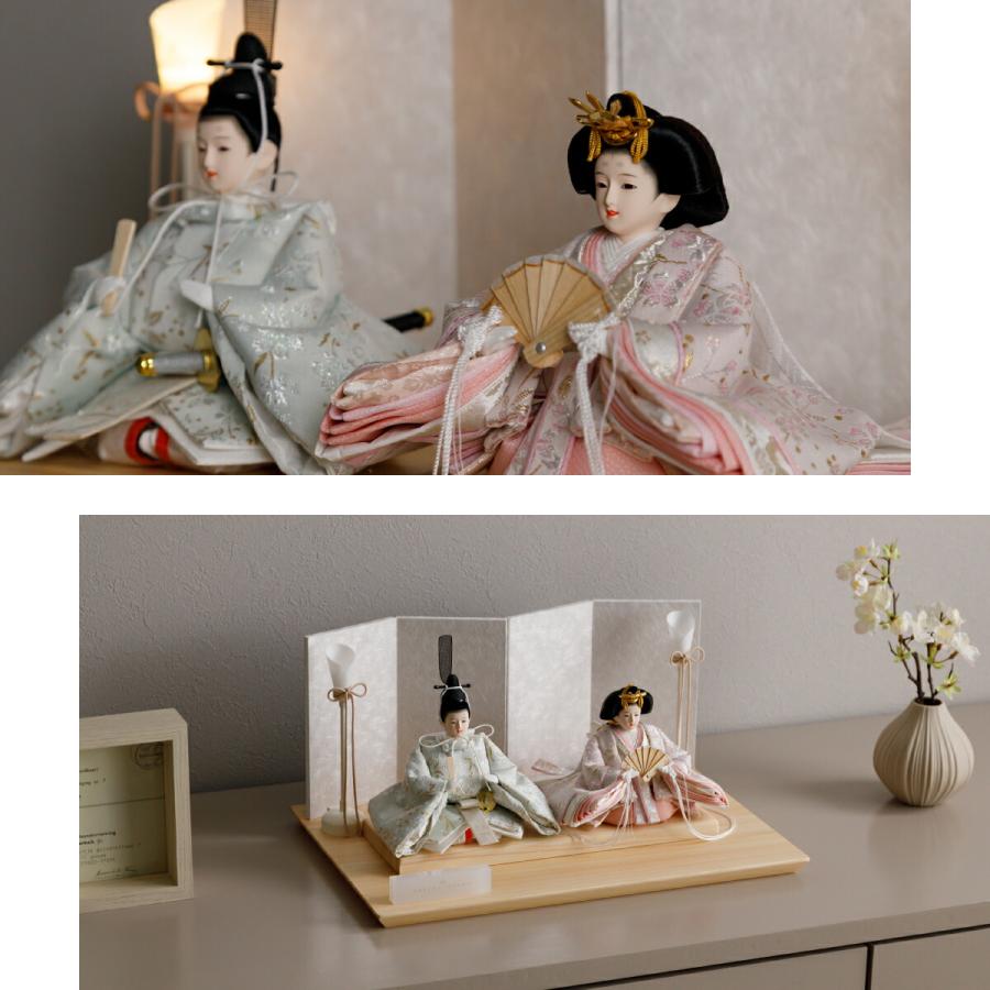 ぷりふあ 雛人形 コンパクト おしゃれ モダン 親王飾り インテリア