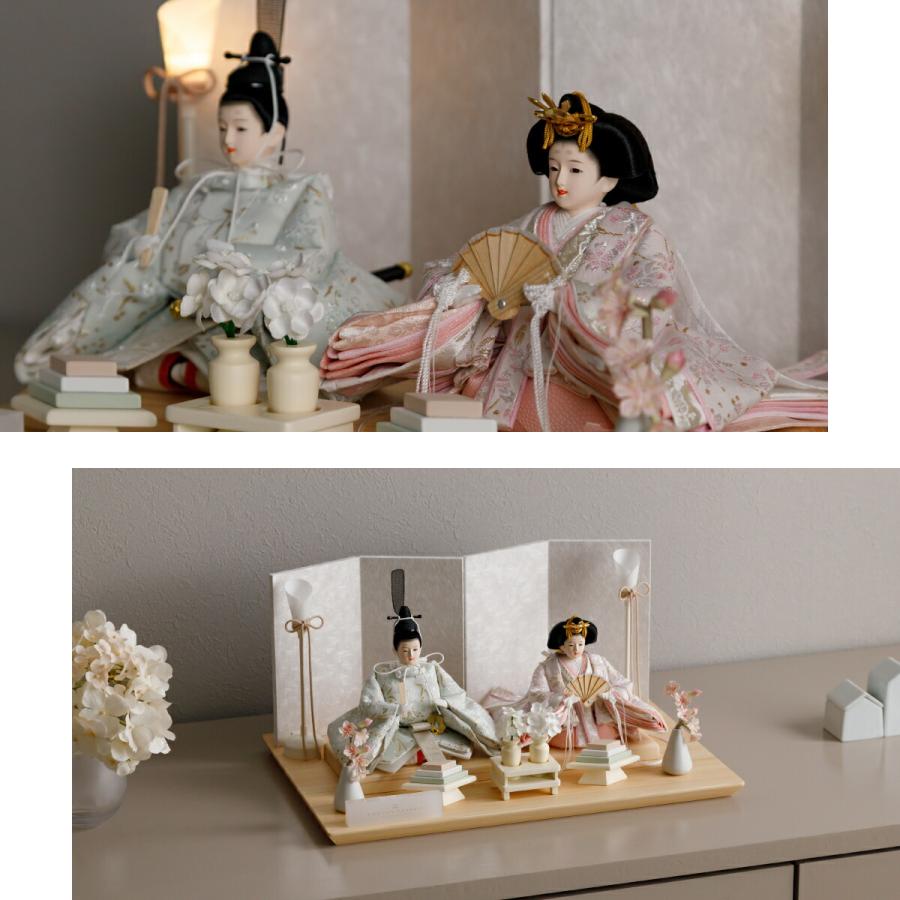 ぷりふあ 雛人形 コンパクト おしゃれ 親王飾り 高級 お雛様 PREFER