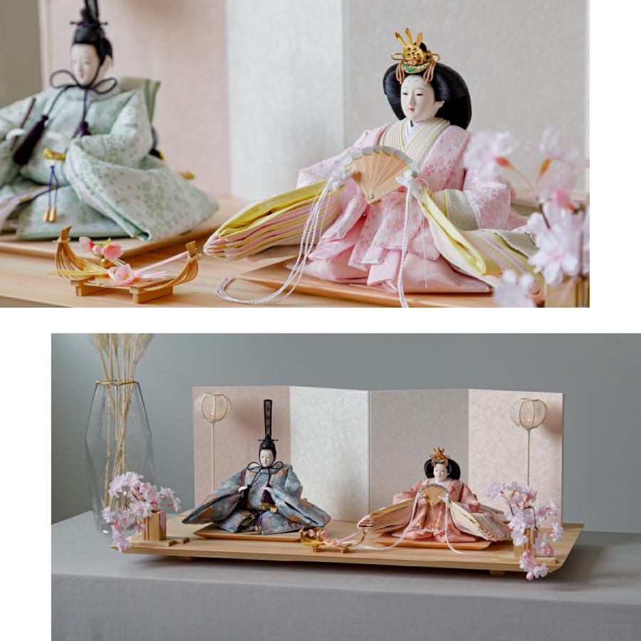 ぷりふあ 雛人形 親王飾り 高級 雛 PREFER CLASSIC ひな人形 檜台 桃白