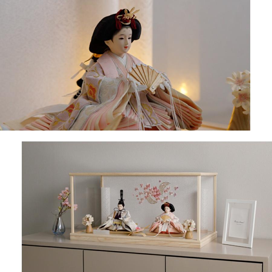 ぷりふあ 雛人形 親王飾り 高級 雛 PREFER CLASSIC 刺繍ケース飾り お