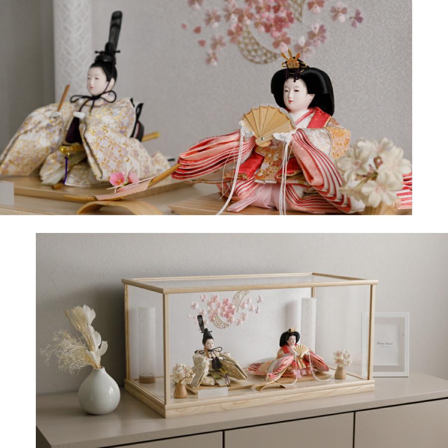ぷりふあ 雛人形 親王 PREFER CLASSIC 刺繍ケース飾り お道具付 和桜