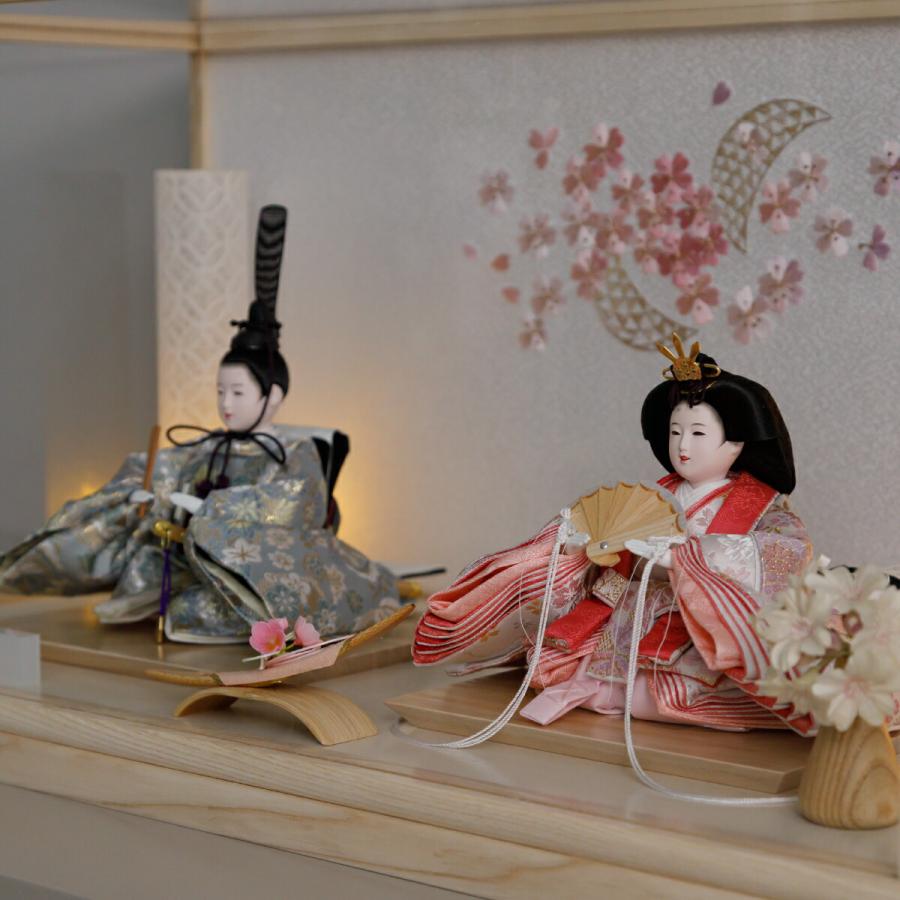 ぷりふあ 雛人形 親王 PREFER CLASSIC 刺繍ケース飾り お道具付 和桜