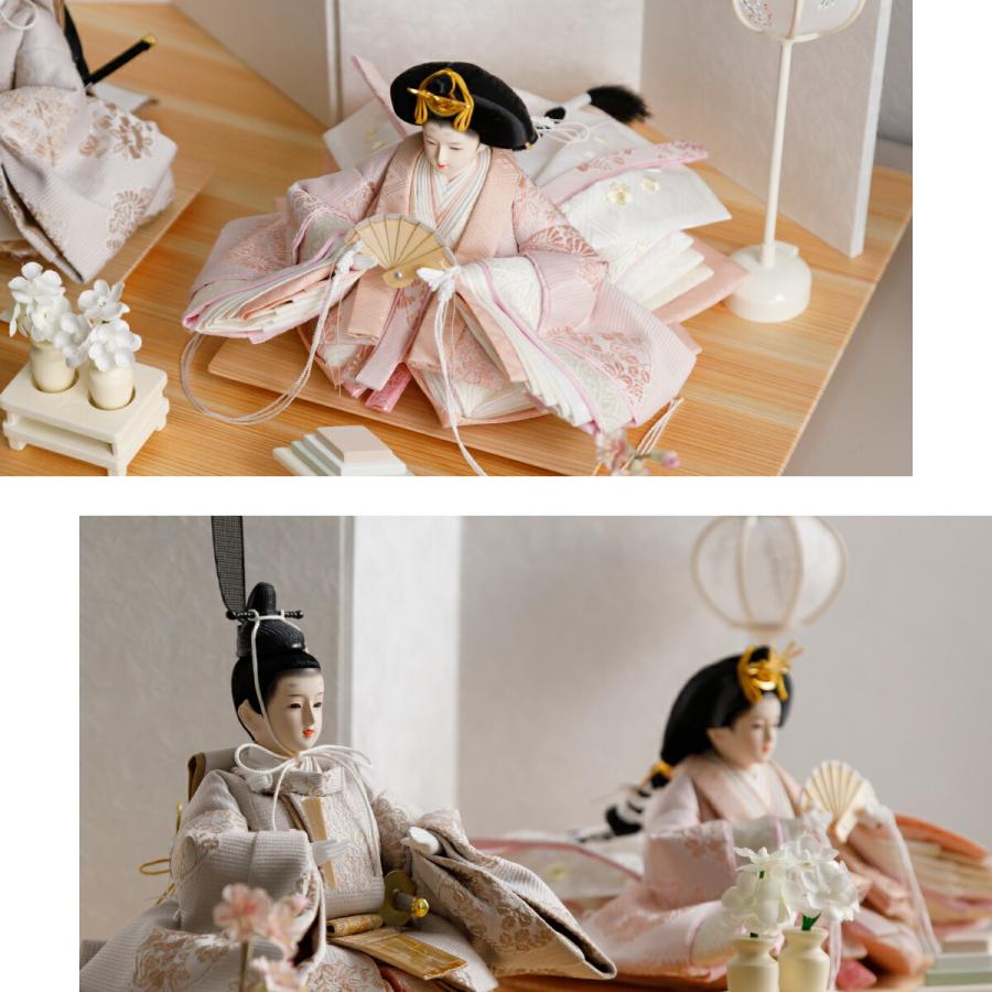 ぷりふあ 雛人形 親王飾り PREFER CLASSIC ひな人形 檜台 白屏風 平