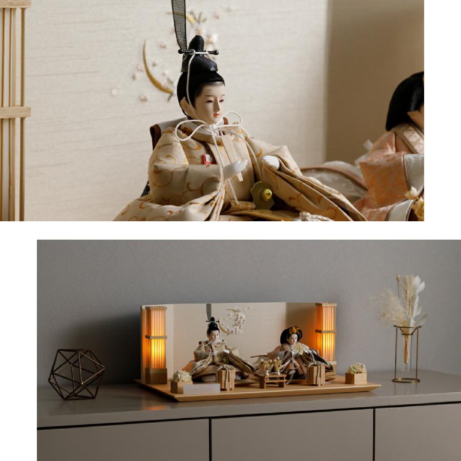 ぷりふあ 雛人形 おしゃれ 親王 高級 PREFER CLASSIC ひな人形 檜台 桜