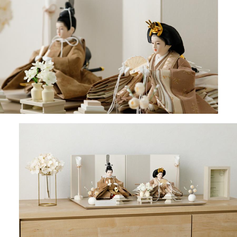 ぷりふあ 雛人形 親王 高級 雛 PREFER CLASSIC ひな人形 ベージュ台