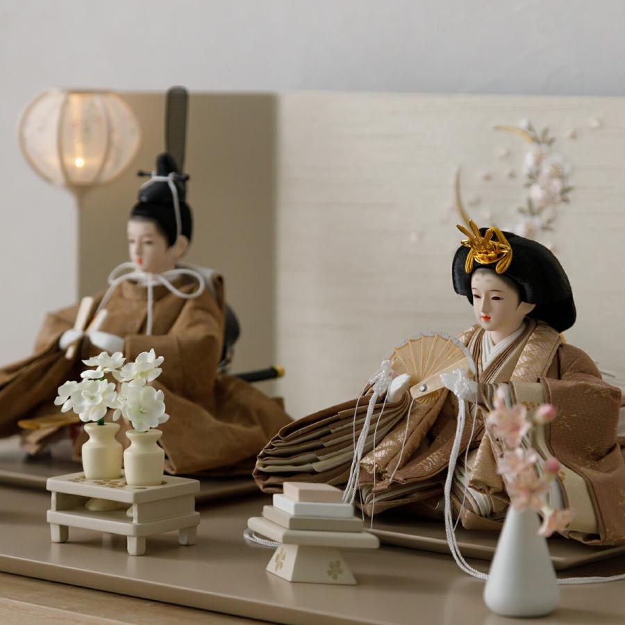 ぷりふあ 雛人形 親王 高級 雛 PREFER CLASSIC ひな人形 ベージュ台 桜