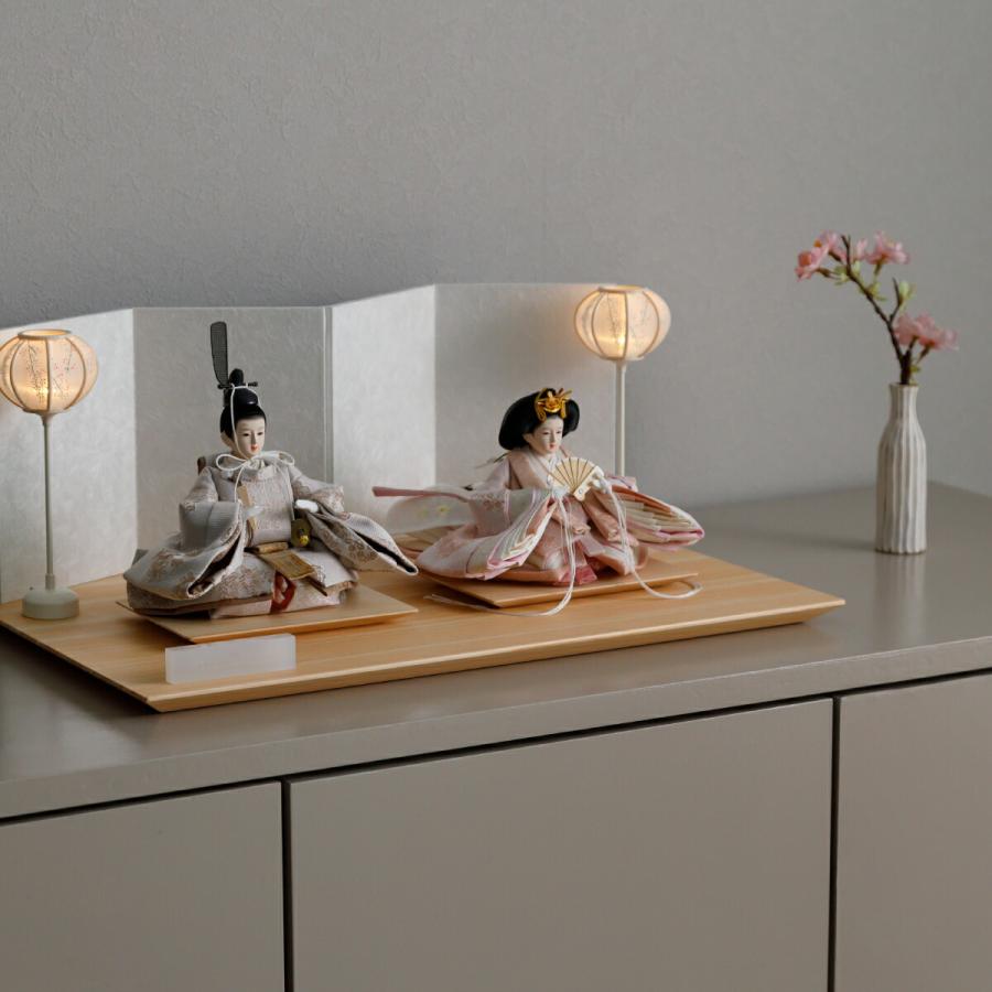 ぷりふあ 雛人形 親王飾り 高級 雛 PREFER CLASSIC ひな人形 檜台 白