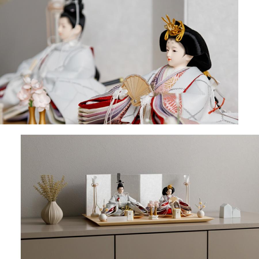 ぷりふあ 雛人形 おしゃれ 親王 高級 雛 PREFER CLASSIC ひな人形 檜台