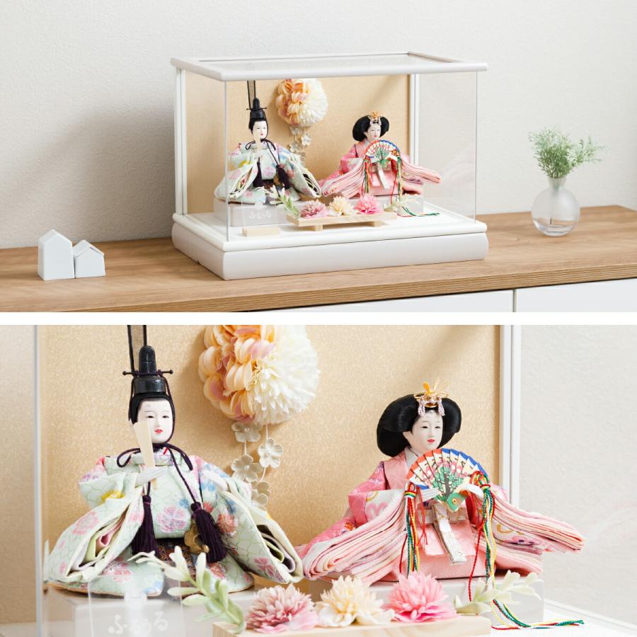 雛人形 コンパクト ケース飾り おしゃれ モダン インテリア ひな人形 おひなさま かわいい お雛様 雛 親王飾り ふるうる 百花 ひゃっか | ぷりふあ | 03