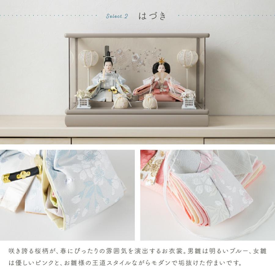 雛人形 コンパクト ケース飾り おしゃれ ひな人形 かわいい インテリア 親王 ふるうる はなのうた パノラマケース rinoca りのか 選べる6種類の衣裳 2026年度 | ぷりふあ | 10