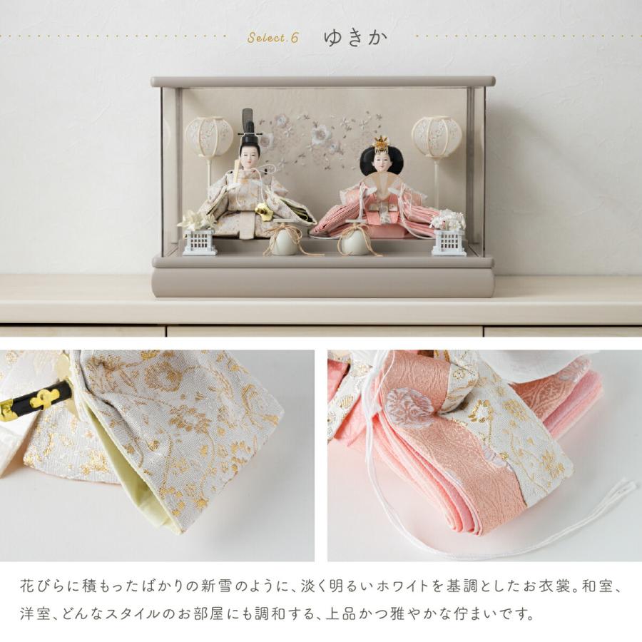 雛人形 コンパクト ケース飾り おしゃれ ひな人形 かわいい インテリア 親王 ふるうる はなのうた パノラマケース rinoca りのか 選べる6種類の衣裳 2026年度 | ぷりふあ | 14