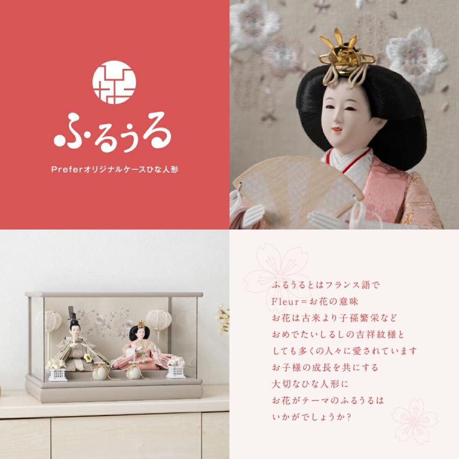 雛人形 コンパクト ケース飾り おしゃれ ひな人形 かわいい インテリア 親王 ふるうる はなのうた パノラマケース rinoca りのか 選べる6種類の衣裳 2026年度 | ぷりふあ | 01