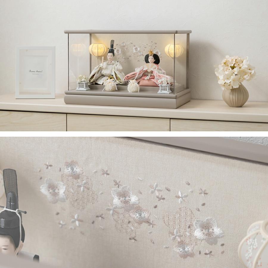 雛人形 コンパクト ケース飾り おしゃれ ひな人形 かわいい インテリア 親王 ふるうる はなのうた パノラマケース rinoca りのか 選べる6種類の衣裳 2026年度 | ぷりふあ | 05