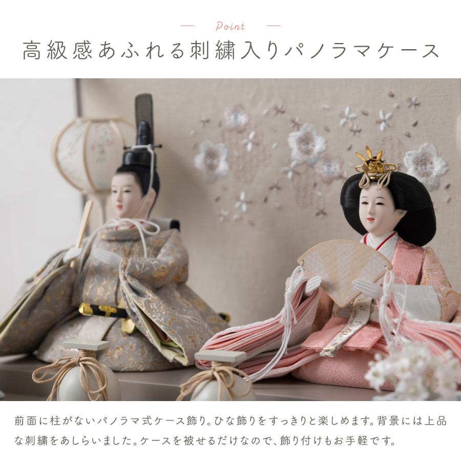 雛人形 コンパクト ケース飾り おしゃれ ひな人形 かわいい インテリア 親王 ふるうる はなのうた パノラマケース rinoca りのか 選べる6種類の衣裳 2026年度 | ぷりふあ | 06