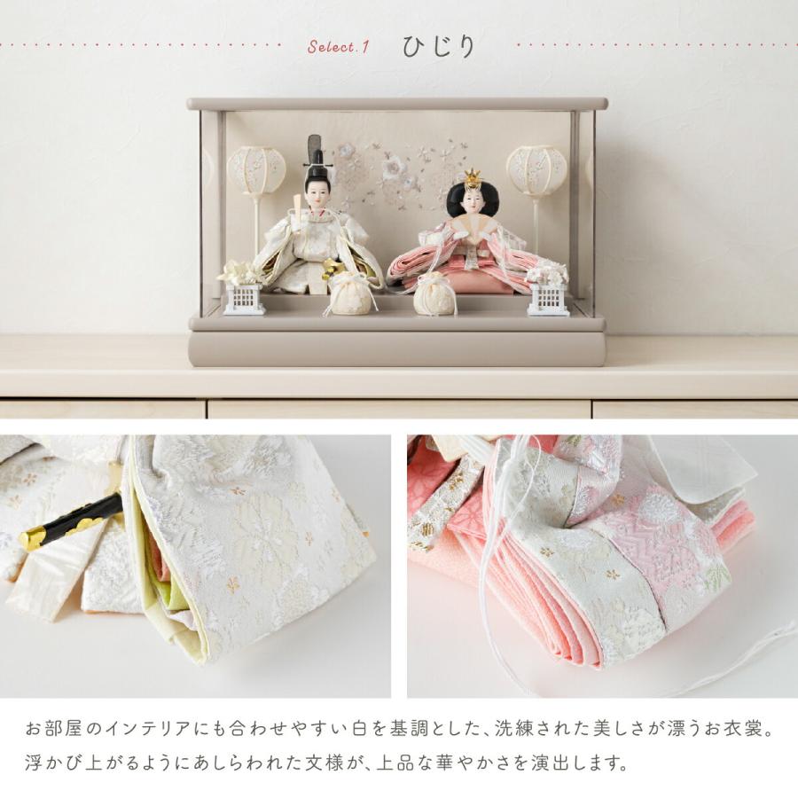 雛人形 コンパクト ケース飾り おしゃれ ひな人形 かわいい インテリア 親王 ふるうる はなのうた パノラマケース rinoca りのか 選べる6種類の衣裳 2026年度 | ぷりふあ | 09