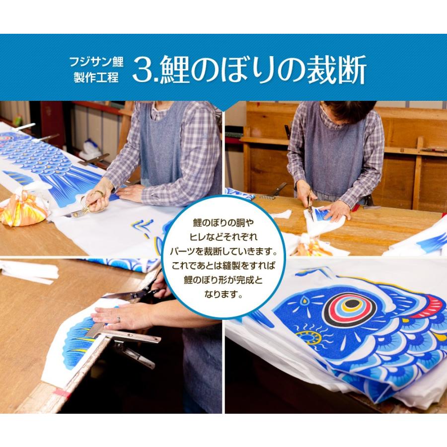 鯉のぼりセット 庭用 3M フジサン鯉 富士鯉 3m 6点 ポールセット 庭園
