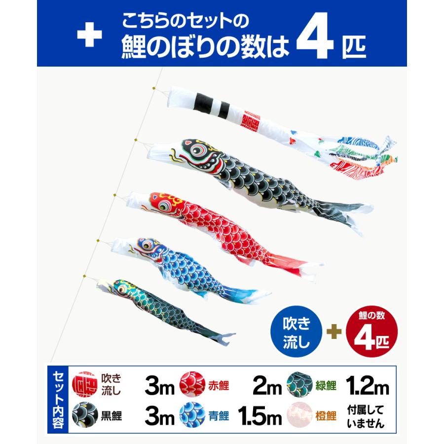 鯉のぼり 庭用 こいのぼり 錦鯉 正絹を超えるしなやかさ 羽衣錦鯉 3m 7点セット 鯉のぼり 庭用 ポール付属 ガーデンセットの画像