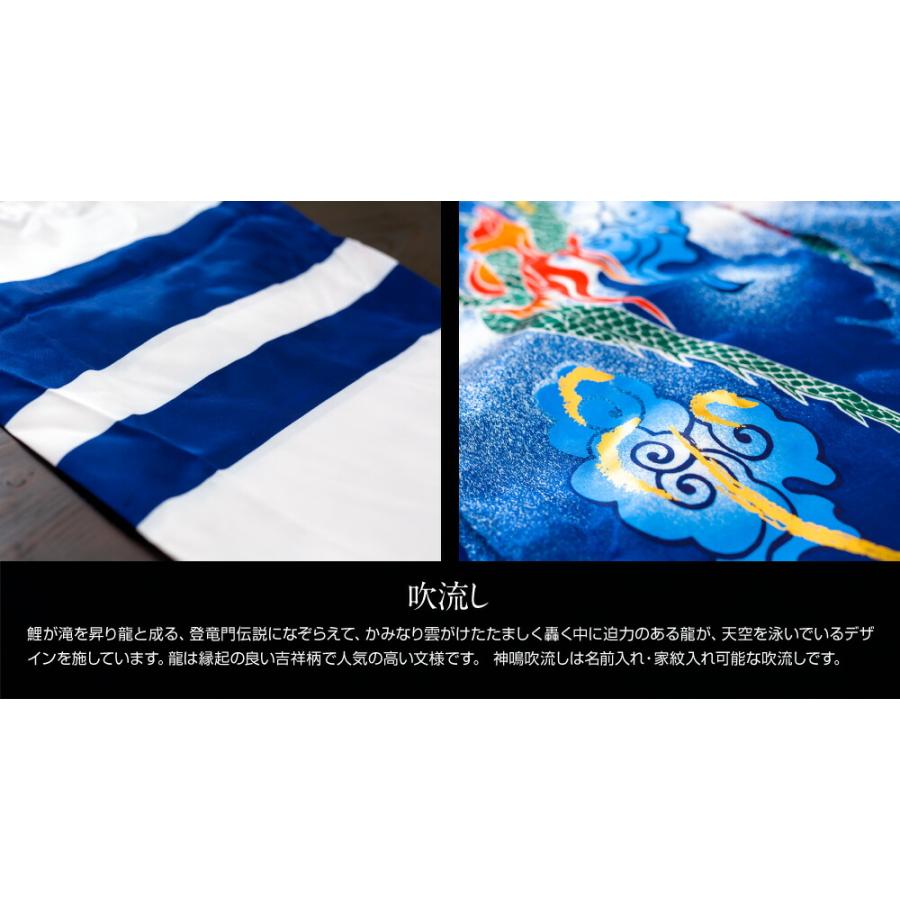 鯉のぼり ベランダ用 鯉のぼり 神鳴鯉-KAMUI- 1.5m 8点/スタンダードセット 格子金具の画像