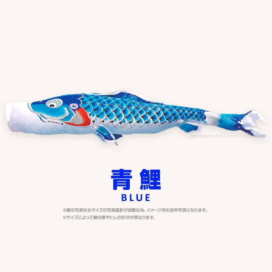 こいのぼり 単品 吉兆鯉 3m 単品鯉 黒 赤 青 緑 紫の画像