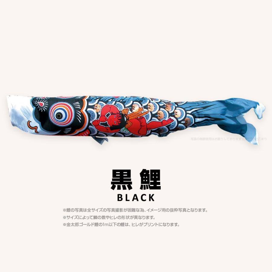 こいのぼり 単品 金太郎ゴールド鯉 5m 単品鯉 黒 【公式通販】