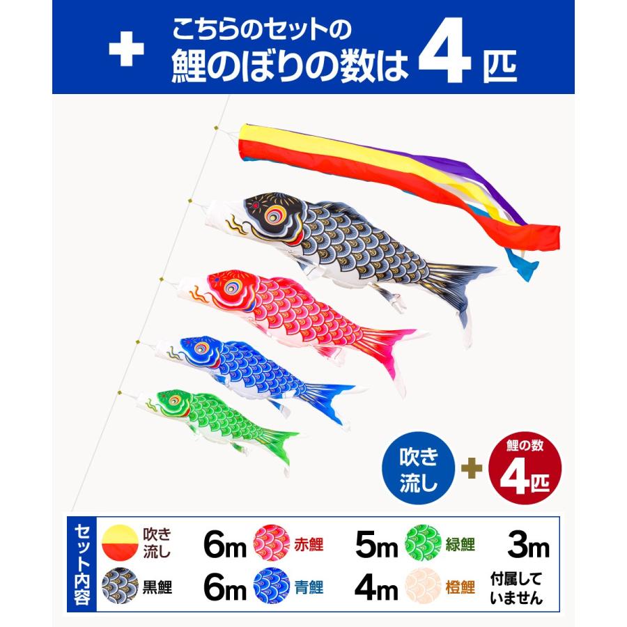 鯉のぼり 庭用 こいのぼり 錦鯉 寿の金文字にたくす親心 金寿鯉 6m 7点セット 庭園 大型セット ポール 別売_2