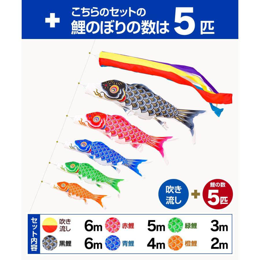 鯉のぼり 庭用 こいのぼり 錦鯉 寿の金文字にたくす親心 金寿鯉 6m 8点