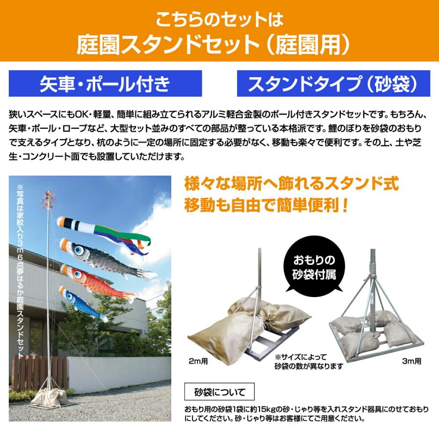 鯉のぼり 庭用 こいのぼり 徳永鯉のぼり 京錦 1.5m 6点セット 庭園 スタンドセット_2