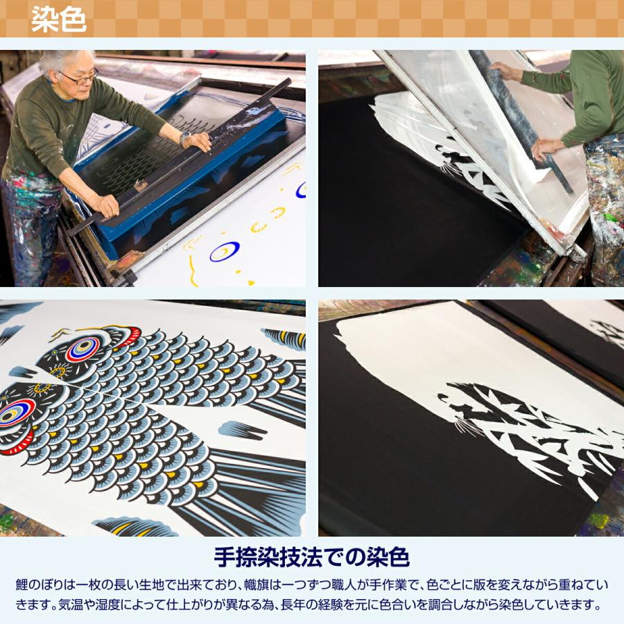 鯉のぼり ベランダ用 こいのぼり フジサン鯉 手描メルヘン鯉 2m 8点セット ワンタッチスタンド付属 ベランダ プレミアムセットの画像