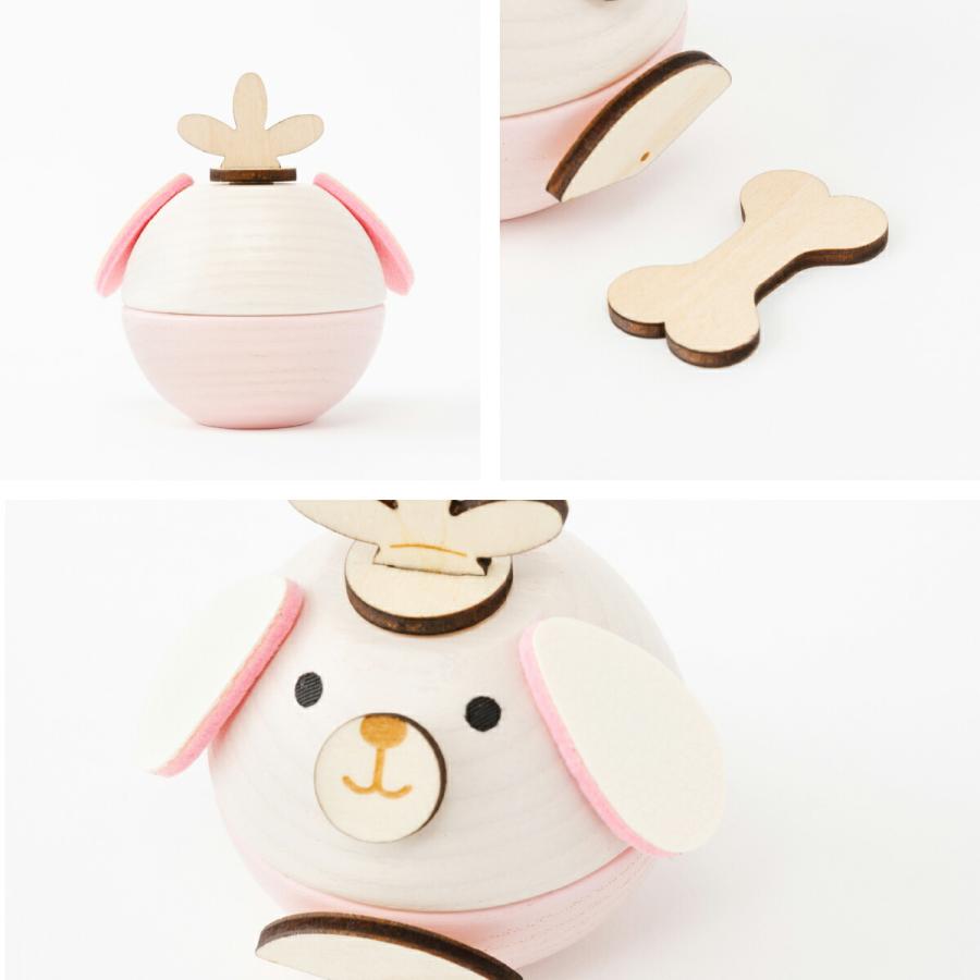 ペット用 雛人形 木製 犬 ワンちゃん ひなまる 骨プレート付 名入れ可