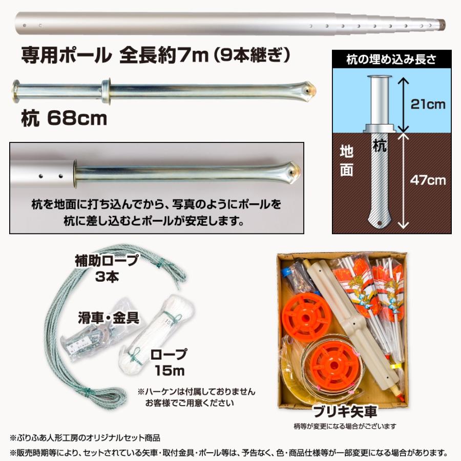 鯉のぼり 庭用 こいのぼり 錦鯉 黄金錦鯉 4m 8点セット ポール付属