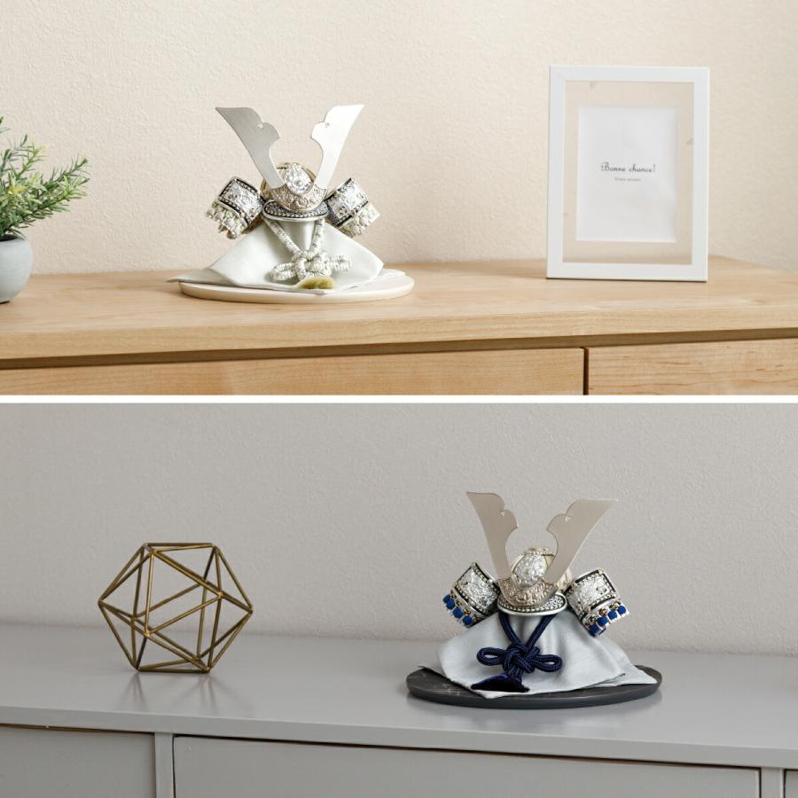 五月人形 コンパクト おしゃれ 兜飾り 兜 モダン インテリア 5月人形 ぷりふあ 五月人形 SUIMEI 半月 兜5種類 飾り台5種類 平飾り オプション ケース 初節句 | ぷりふあ | 05