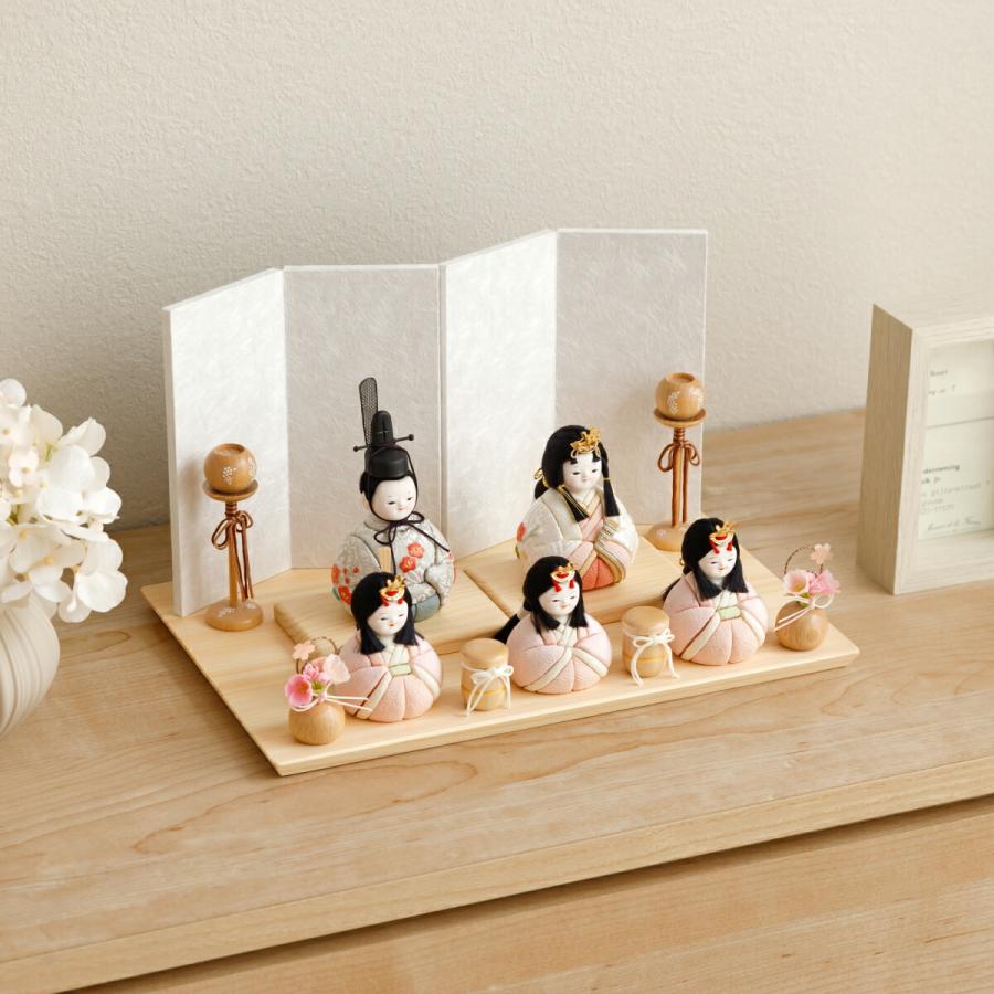 ぷりふあ 雛人形 おしゃれ コンパクト かわいい 木目込み ちとせ