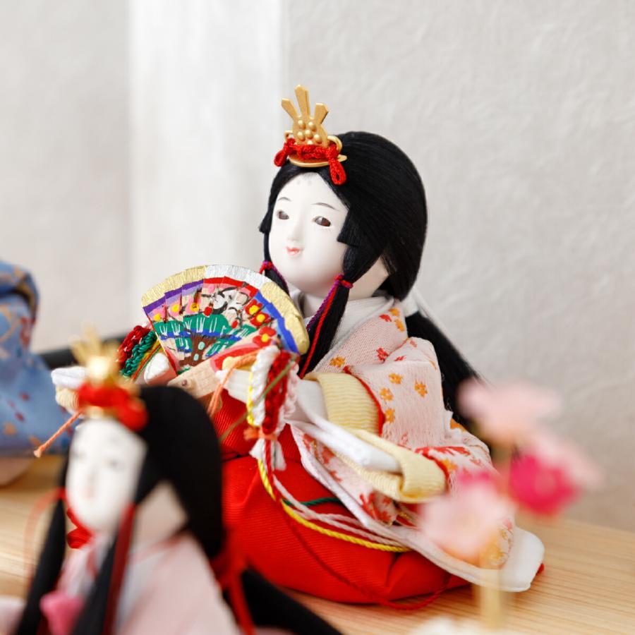 雛人形 おしゃれ コンパクト かわいい ぷりふあ 衣 ちとせ ナチュラル Lサイズ 平飾り ケース飾り 雛 五人飾り インテリア お雛様 おひなさま ミニ ひな人形 | ぷりふあ | 05