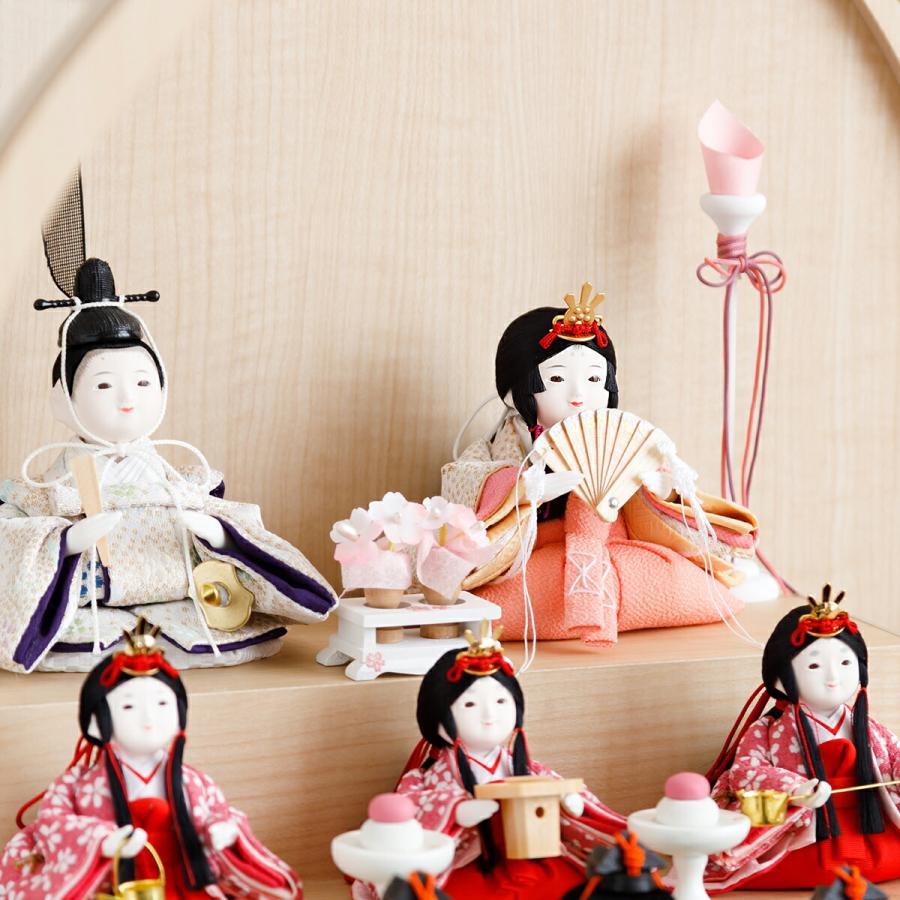 ぷりふあ 雛人形 ケース飾り コンパクト おしゃれ かわいい 丸型