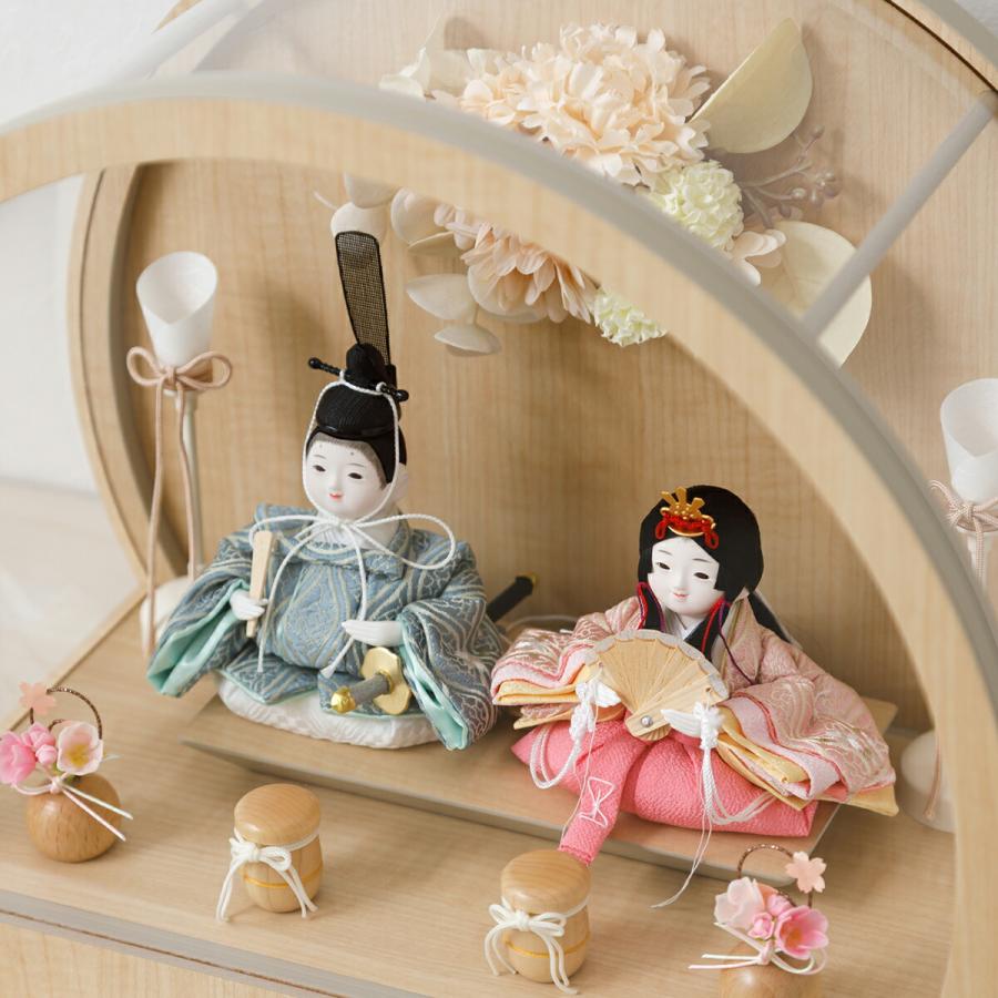 ぷりふあ 雛人形 ケース飾り コンパクト おしゃれ かわいい 丸型