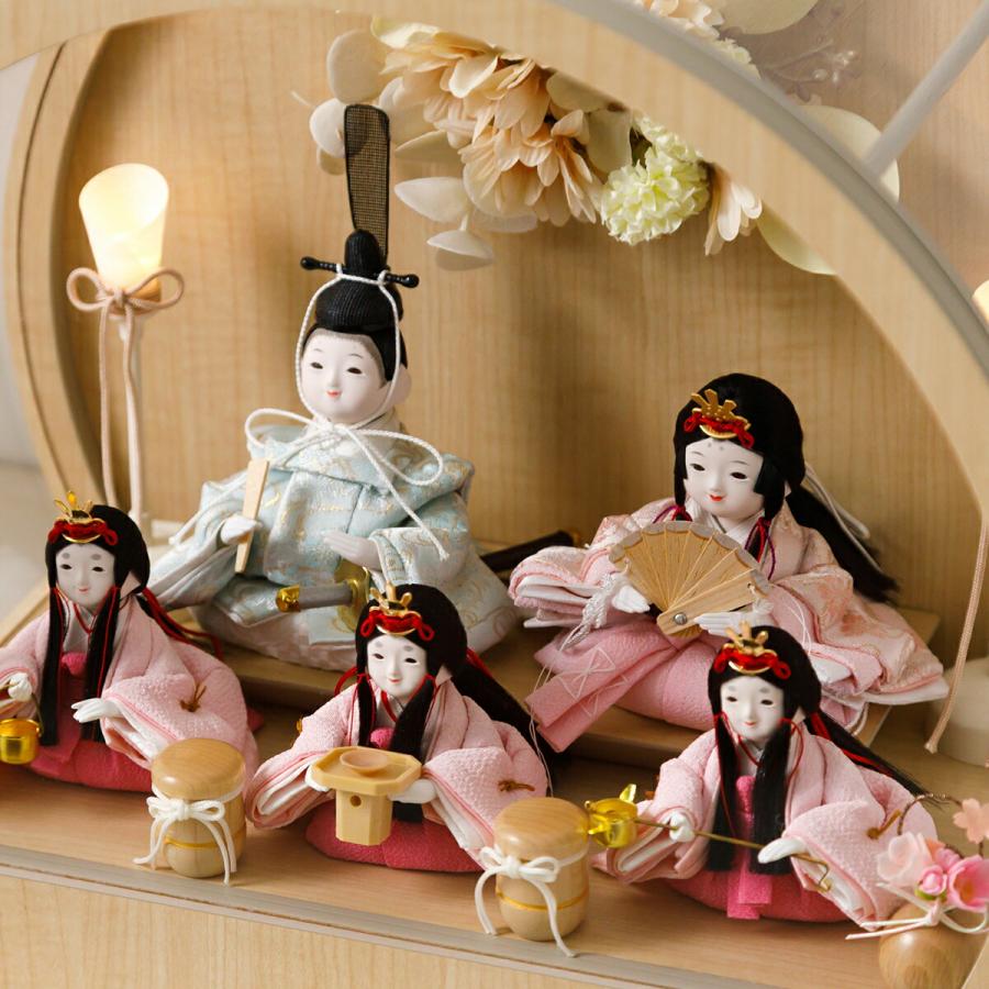 ぷりふあ 雛人形 ケース飾り コンパクト おしゃれ かわいい 丸型