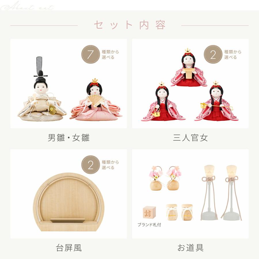 ぷりふあ 雛人形 ケース飾り コンパクト おしゃれ かわいい 丸型