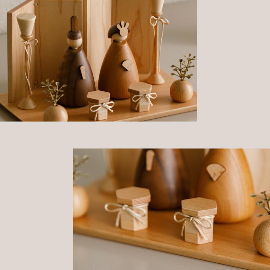 雛人形 木製 コンパクト おしゃれ モダン かわいい 親王飾り ひな人形 prefer MOKU 木製雛人形 mitomi 選べる丸型オプションケース 平飾り ケース飾り | ぷりふあ | 09