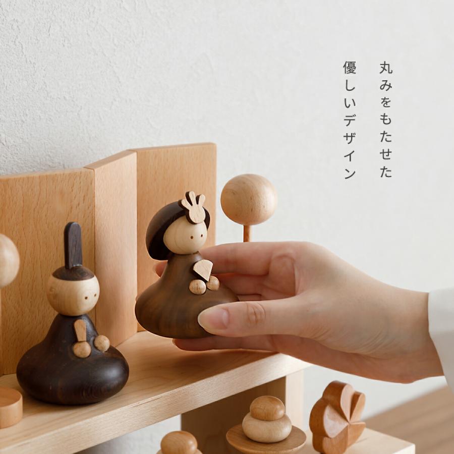 ぷりふあ 雛人形 木製 コンパクト おしゃれ かわいい ひな人形 親王 五