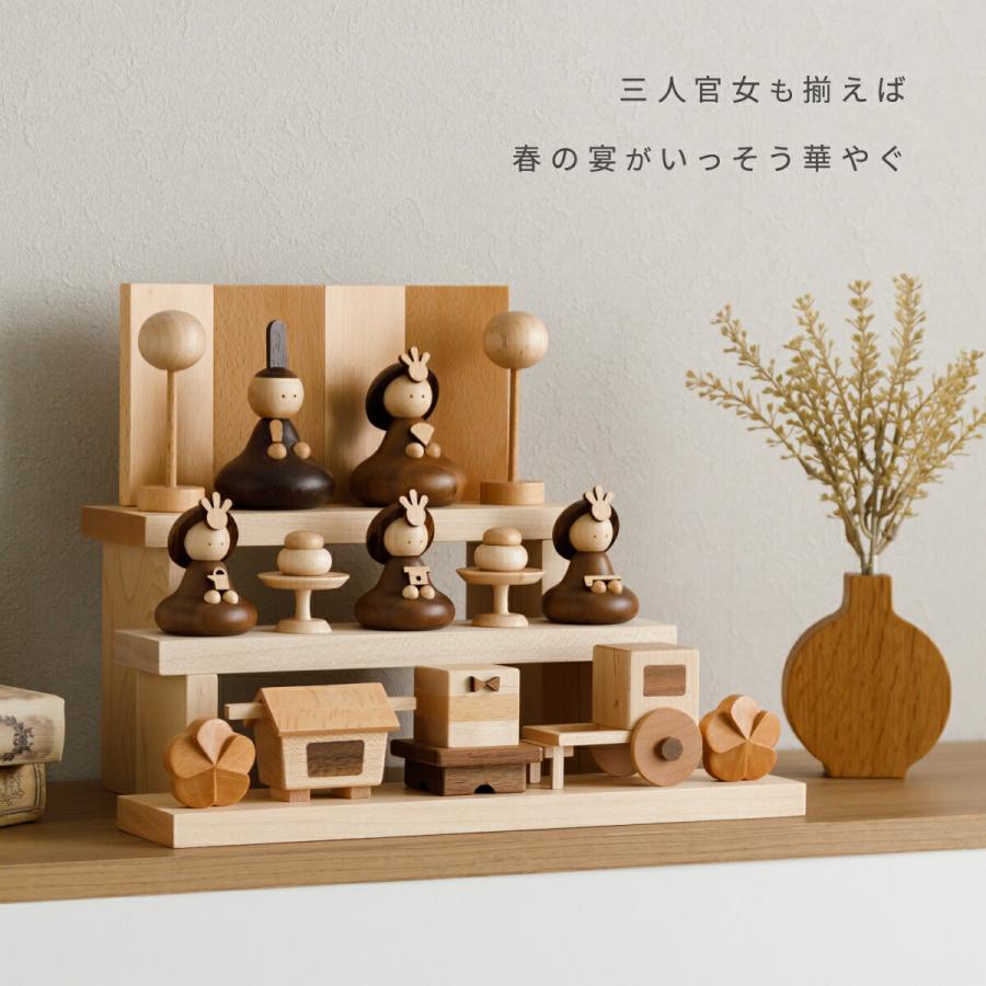 ぷりふあ 雛人形 木製 コンパクト おしゃれ かわいい ひな人形 親王 五