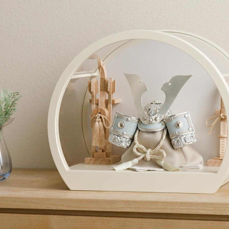 五月人形 ケース飾り コンパクト おしゃれ インテリア 兜 モダン 5月人形 最新 今どき 兜飾り ROITOKA 縁斗 丸型ケース飾り こどもの日 男の子 初節句 木製 | ぷりふあ | 07