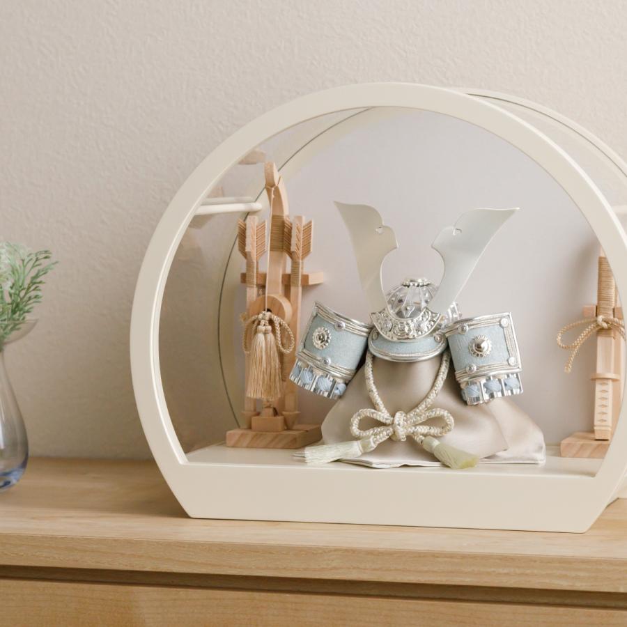 五月人形 ケース飾り コンパクト おしゃれ インテリア 兜 モダン 5月人形 最新 今どき 兜飾り ROITOKA 縁斗 丸型ケース飾り こどもの日 男の子 初節句 木製 | ぷりふあ | 07