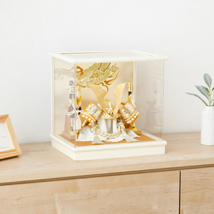 五月人形 コンパクト おしゃれ ケース飾り 兜飾り 5月人形 モダン インテリア 白金兜ケース 選べる2種類の兜 | ブランド登録なし | 03