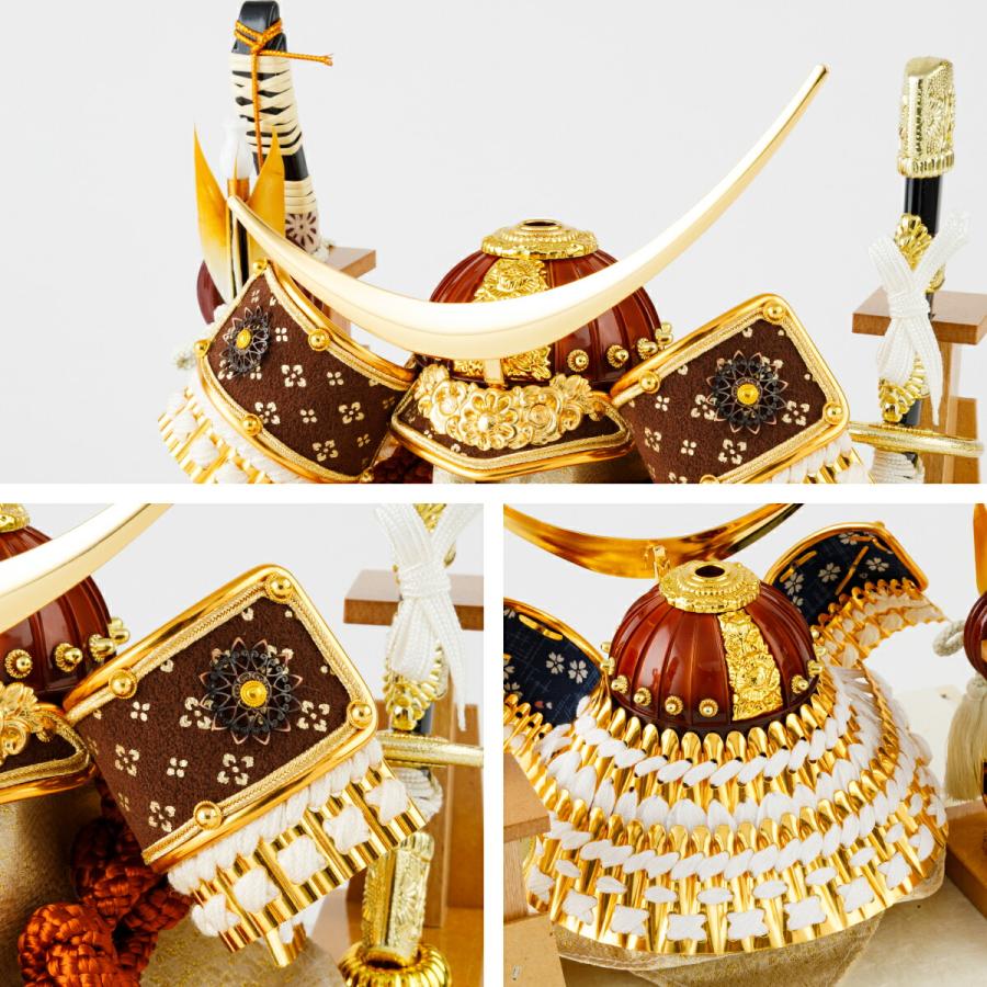 五月人形 ケース飾り コンパクト おしゃれ 兜飾り モダン インテリア 5月人形 最新 今どき インテリア ブラウン兜ケース 選べる兜4種類 初節句 男の子 | ブランド登録なし | 10