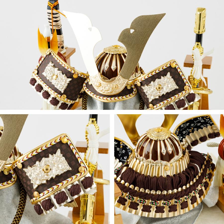 五月人形 ケース飾り コンパクト おしゃれ 兜飾り モダン インテリア 5月人形 最新 今どき インテリア ブラウン兜ケース 選べる兜4種類 初節句 男の子 | ブランド登録なし | 12